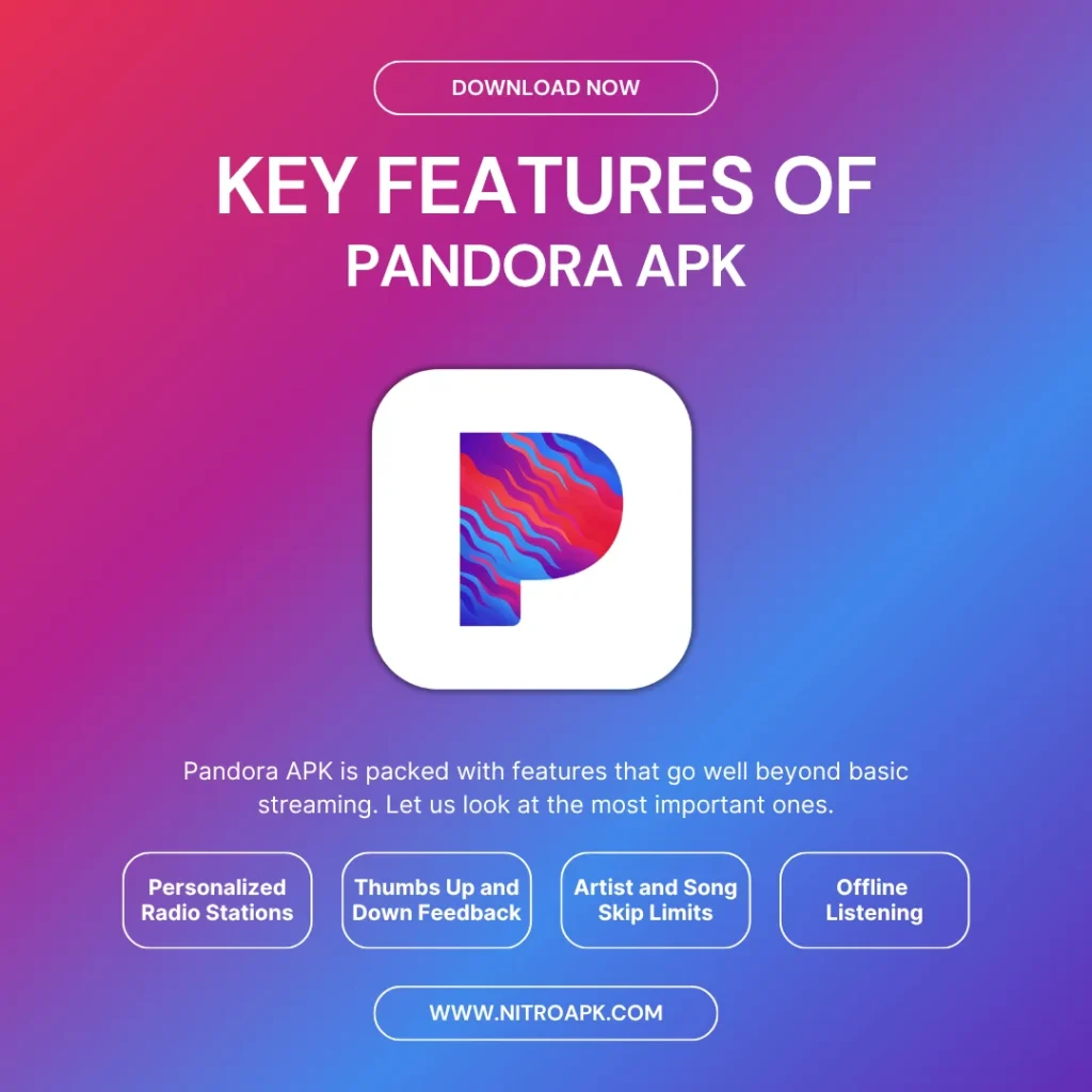 Key Features of Pandora APK
