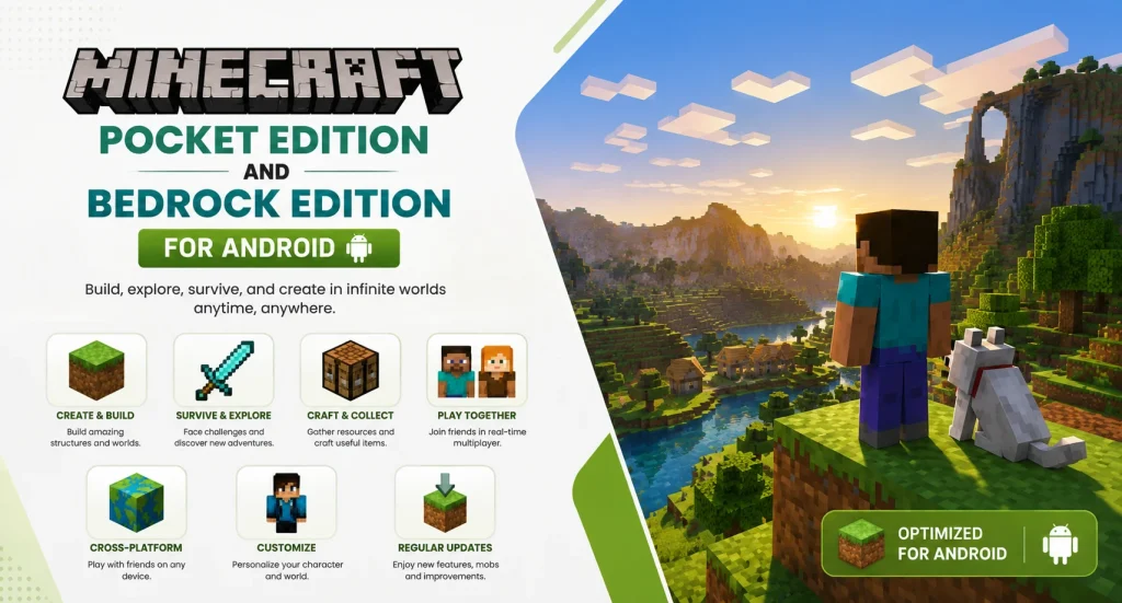 Minecraft Pocket Edition and Bedrock Edition for Android